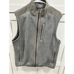 Vineyard‎ Vines Men's Gray Fleece Vest Size L Full Zip Pockets Outerwear
